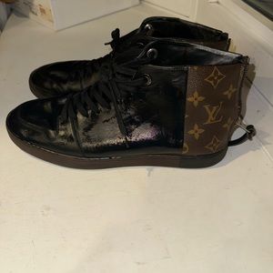 Louis Vuitton Leather & Monogrammed "Line-Up" Sneaker Boot - Mens 8 Women’s 9.5